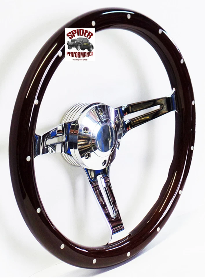 1970-1973 Suburban Blazer Chevrolet pickup wood steering wheel 14" DARK MAHOGANY - Image 2 of 4