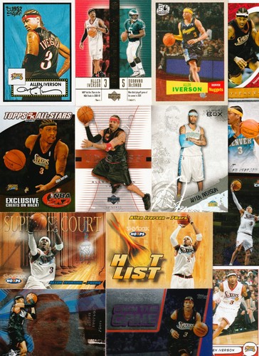 ALLEN IVERSON 40 card lot with inserts oddballs+ more PHILADELPHIA 76ERS