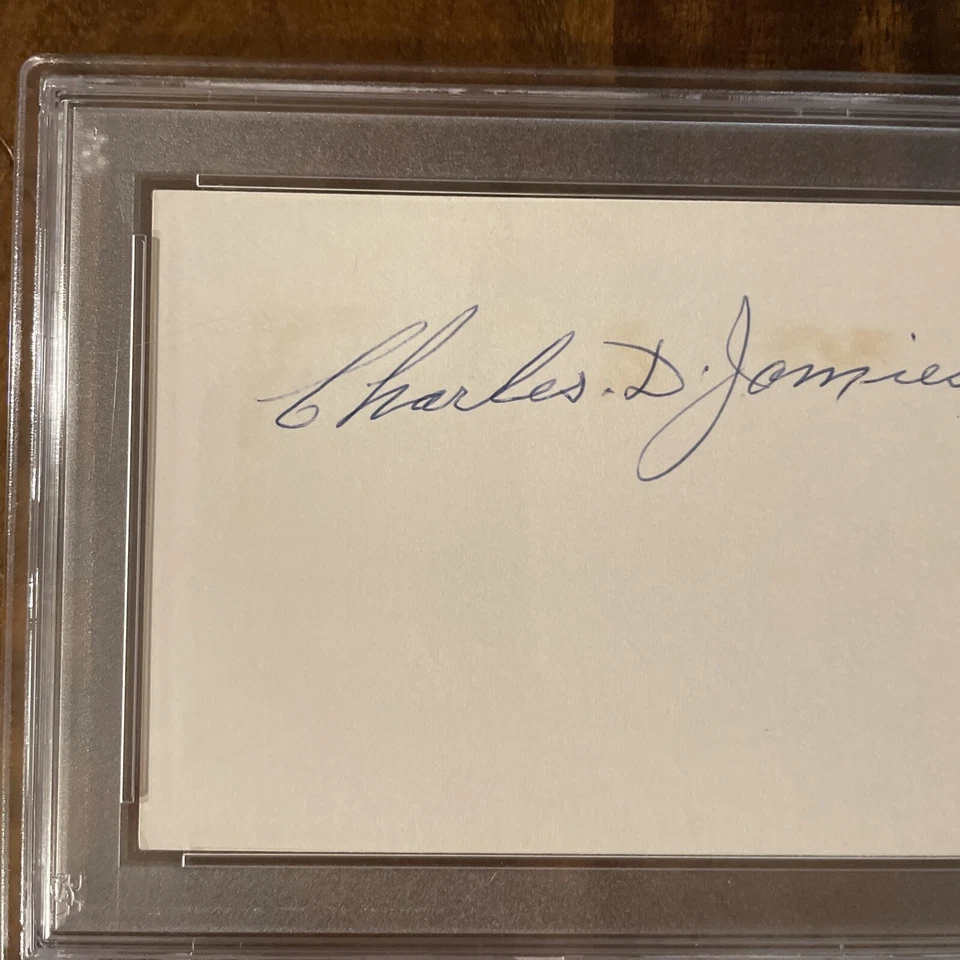 RARE PSA CHARLIE JAMIESON 3x5 INDEX CARD BASEBALL AUTOGRAPH SENATORS INDIAN A'S - Image 2 of 4