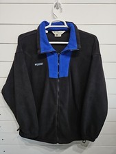 Vintage Columbia Full Zip Retro Fleece Blue Colored Jacket USA Made Mens Large