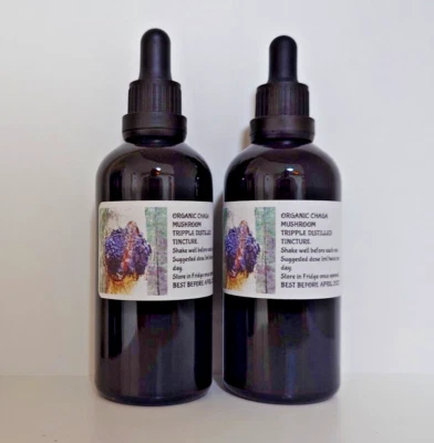 TSELEBNYYE TRAVY ALTAYA Natürlicher Bio Chaga Pilz, dreifach destillierte Tinktur. Sibirisch. Große 100ml.