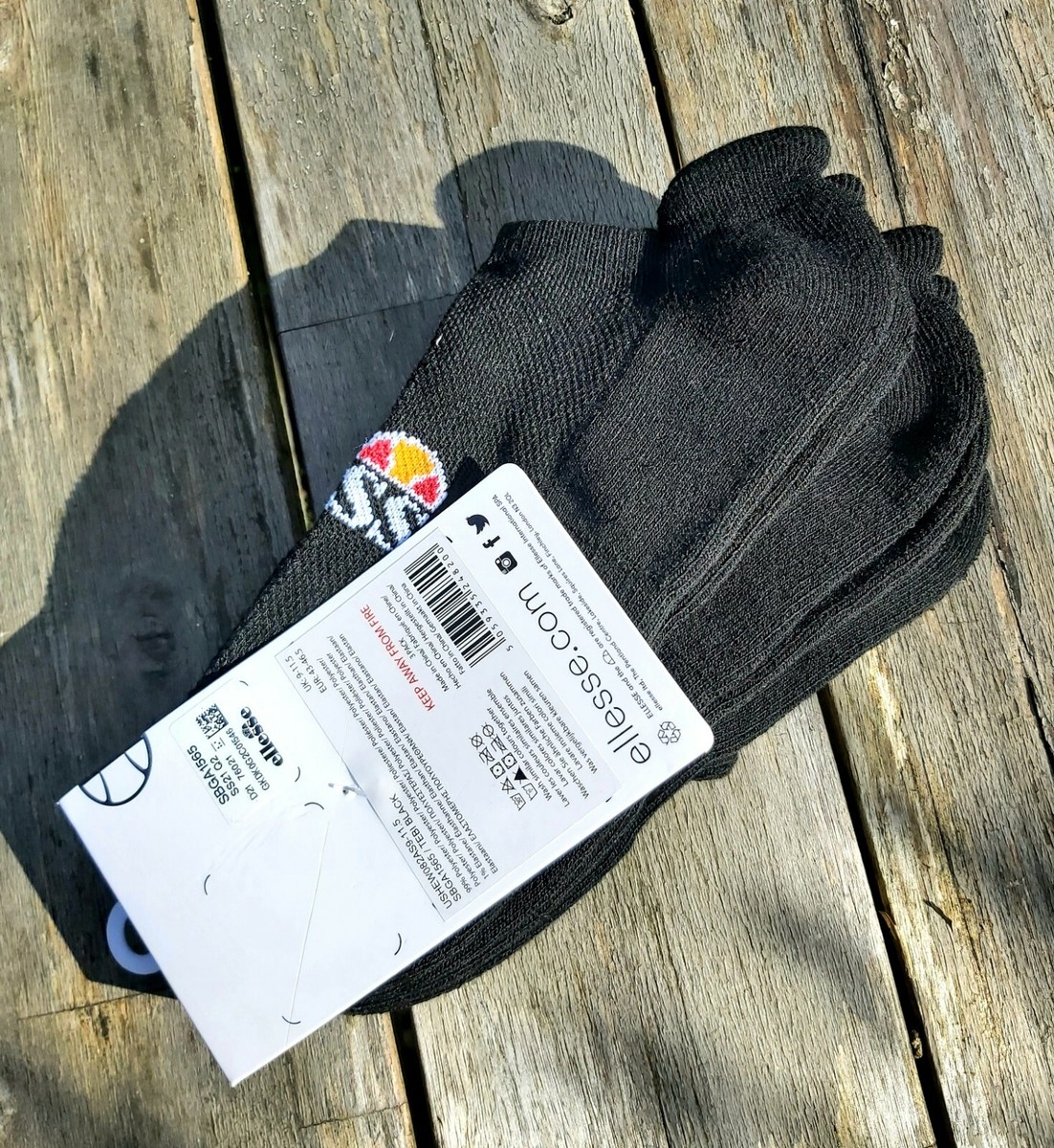 Ellesse Men's Low Cut Socks 3 Pack - Soft Cotton Blend For Gym & Sports