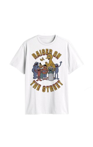 Men's Sesame Street Raised on the Street White Graphic T-Shirt