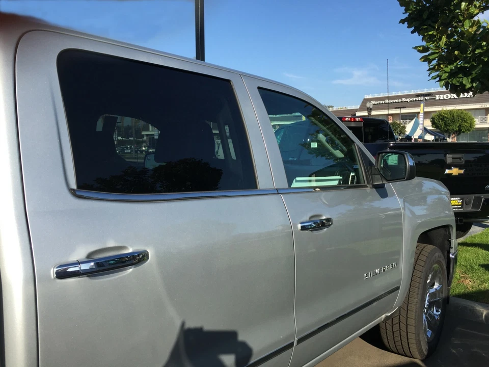 Cubierta de alféizar de ventana TFP 35130BL para GMC Sierra 2500HD doble cabina 2015-2018 4 puertas 4 piezas Foto 4 de 4