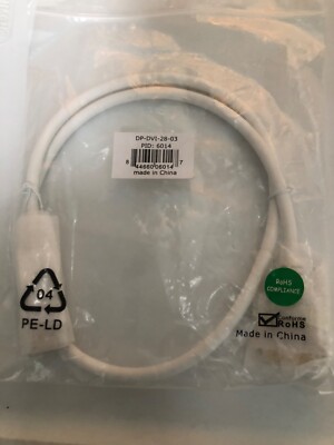 Monoprice, DP-DVI-28-03,  Display port to DVI-D Cable, 3FT, White,........LSS-40