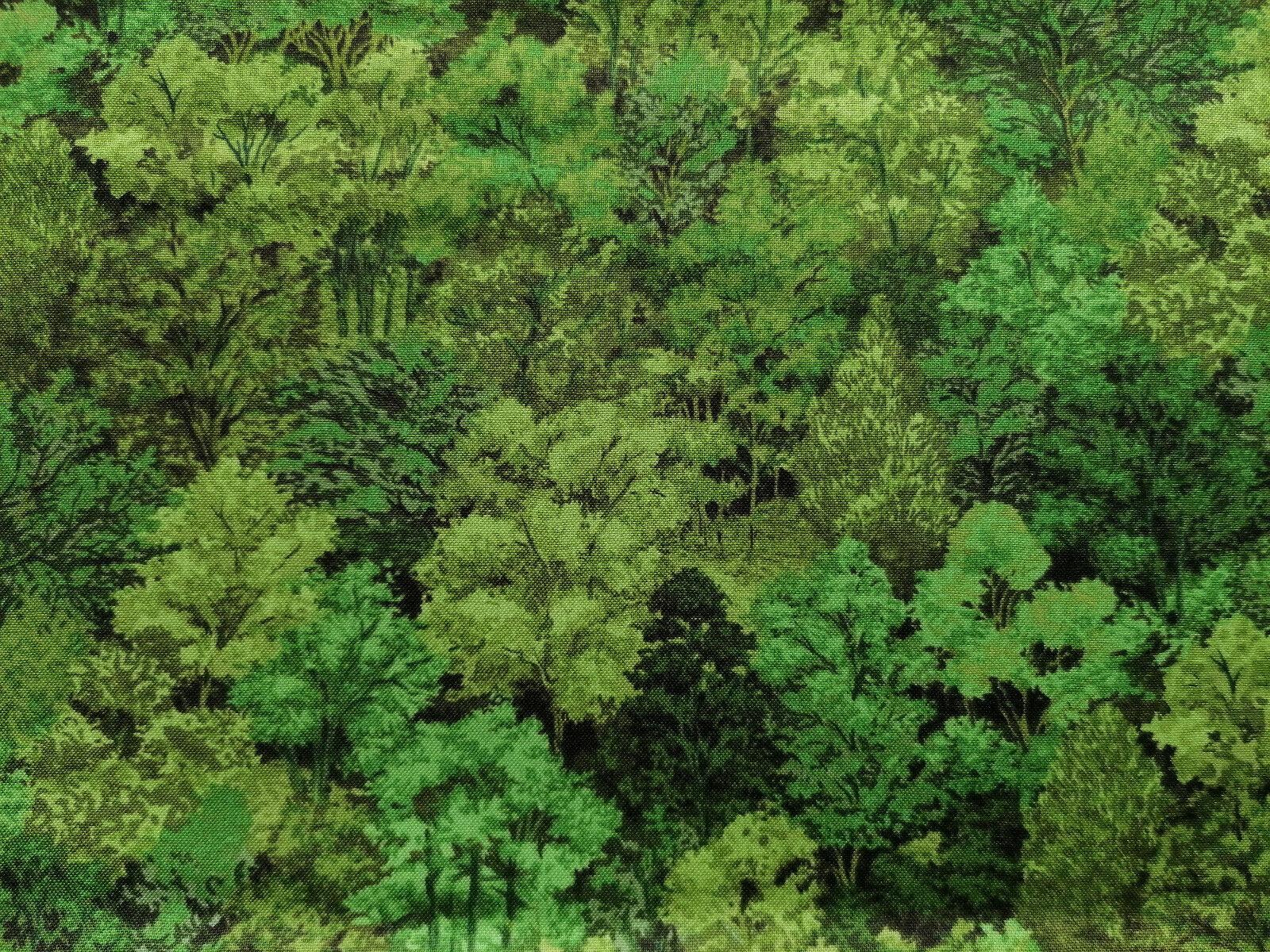 Bäume 10 X 112 cm Baumwollstoff Landschaft Digitaldruck Grün Wald