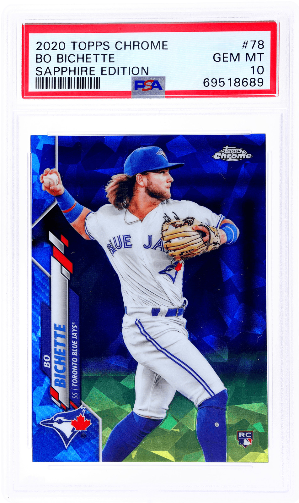 2020 Topps Chrome Sapphire Bo Bichette #78 PSA 10