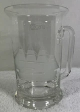 Toscany Clipper Sailing Ship Etched Pint Tankard Glass Handled Mug Clear
