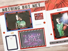 Premade Basketball Scrapbook Pages, 12 by 12 Basketball Scrapbook Layout