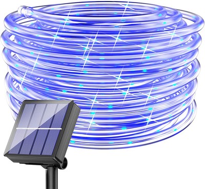 Solar Rope Lights Outdoor Waterproof Flexible Fairy String Garden Decor Lighting