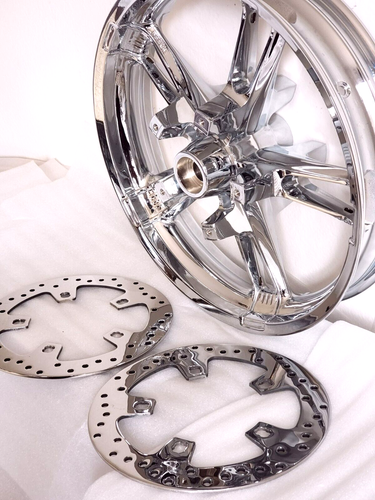 HARLEY DAVIDSON ENFORCER ROAD GLIDE FRONT CHROME WHEEL & ROTORS 2009-2022 OEM - 第 4/5 張圖片