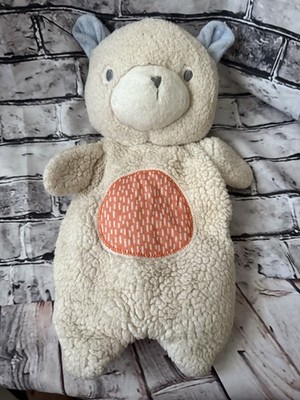 Ingenuity Nate Flat Teddy Bear Bean Bag Baby Plush Cream Orange Cute