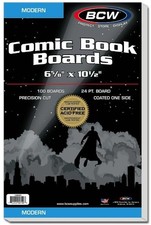  100ct BCW Modern Comic Book Backing Boards Backers 6  " X 10  " Acid Free