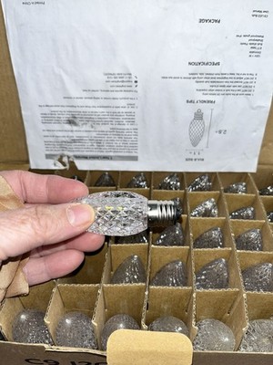 Brightown C9 Teardrop LED Bulbs 120V Clear White E17 Screw Energy Saving 50pcs