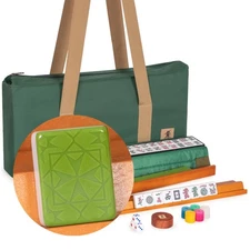 Yellow Mountain Imports American Mahjong Set, Verdant Santorini” - 166 Tiles