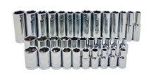 Ryobi 35pc 1/4” Drive, 6 Point, SAE & Metric Shallow and Deep Socket Chrome