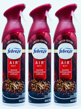 LOT 3 FEBREZE Air BAKED CINNAMON APPLES Non-Aerosol Room Spray Freshener 8.8 oz