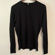 Smartwool 100% Merino Wool Black Base layer Long Sleeve Shirt Women’s Size XL