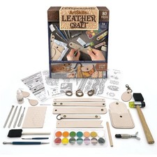 80PCS Leather Working Tool Kit with Stamps for Leathercraft DIY Arts Crafts