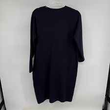 Uniqlo Women Navy Blue Mock Neck Long Sleeve Sweater Dress Size L