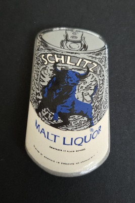 Schlitz Malt Liquor Beer Can Shaped Pinback Button