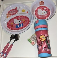 ZAK 5 PCS HELLO KITTY DIVIDED PLATE TUMBLER CUP WATER,BOWL  FLATWARE BPA FREE