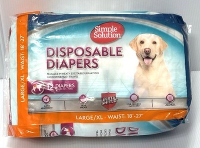 Simple Solution Female Dog Diapers Large XL 18-27in Leakproof Absorbent CorePro+