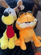 Official Garfield & Odie large sitting plush toys new with tags great gift 