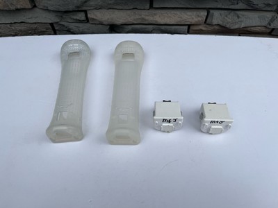 Nintendo Wii Motion Plus Adapter W/ Clear Silicone Sleeve Lot Of 2 Tested Work