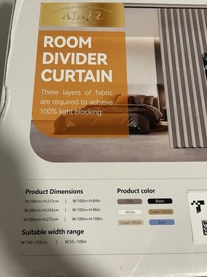 AJAZZ 100% Blackout Accordion Room Divider Curtains - with Flexible Ceiling