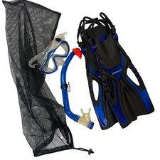 Jr Snorkel Set Size S/MD 9 13 Mask Fins Snorkel Mesh Bag