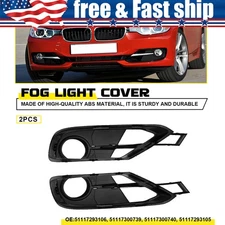 Front Bumper Fog Light Lamp Bezel Grille w/Black Cover Trim For BMW F30 2012-15