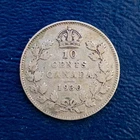 1930 Canada Silver 10 Cents, KM #23a, VG Condition, George V Canadian Dime L87