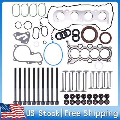 For  Hyundai Kia Soul G4NC 2.0L Engine Gasket Seal Kit w/ Head Bolts & Valve Set