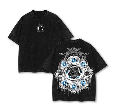 Gojo Satoru Six Eyes Tee Washed   Vintage Oversized Heavy Cotton Jujutsu Kaisen 