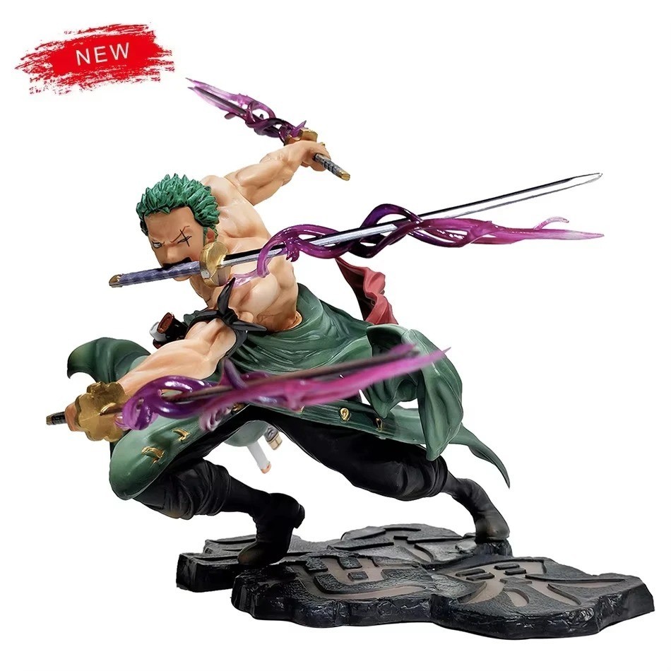Figura Anime Zoro Tres Espadas One Piece 10 cm - Estatua Modelo PVC GK