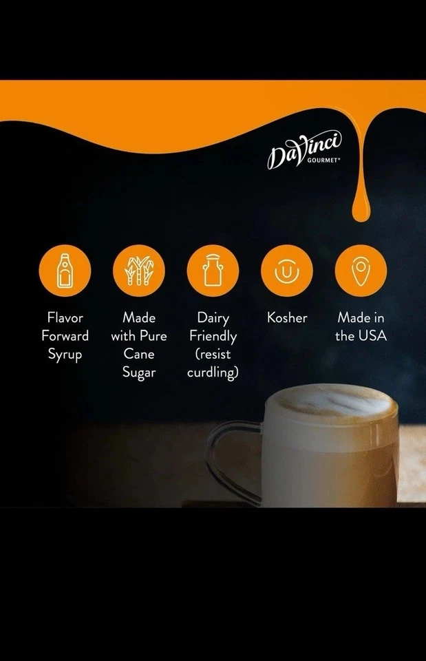 Jarabe de ron de mantequilla clásico DaVinci Gourmet sin alcohol 25,40 fl oz Foto 4 de 4