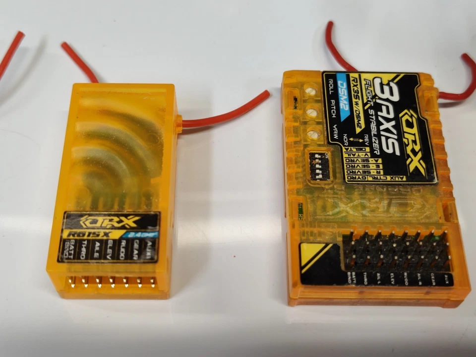 Orange RX Receptor LOTE de 4 Usados Todo Trabajo DSM2 Spektrum Compatible ORX y Módulo Foto 4 de 4