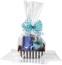 Clear Cellophane Bags Basket Bags Cello Gift Bags Large Flat Bag 16 x 24 10-pk