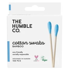 The Humble Co. Cotton Swabs Blue 100 pcs. Bamboo Cotton Swabs.