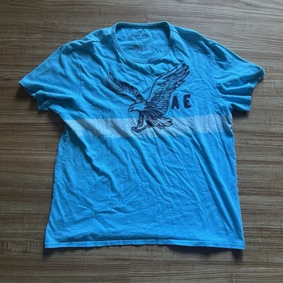 American Eagle Shirt Mens XL Blue Eagle Graphic Athletic Fit Short Sleeve Tee
