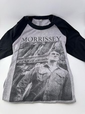 VTG 1991 Morrissey The Grave Maurice Pub Smiths Baseball T-Shirt EUC Black White