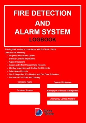 Fire Detection and Alarm System Logbook by Docs-Store (Paperback Book)