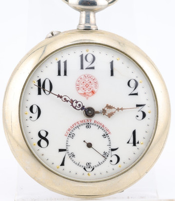 MESS AGGERO ECHAPPEMENT ROSKOPF LARGE POCKET WATCH, 68.5mm, FOR REPAIR (DG)