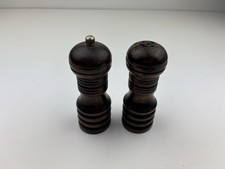Vintage Turned Wood Salt Shaker Pepper Mill Grinder Taiwan Woodcrest 1B