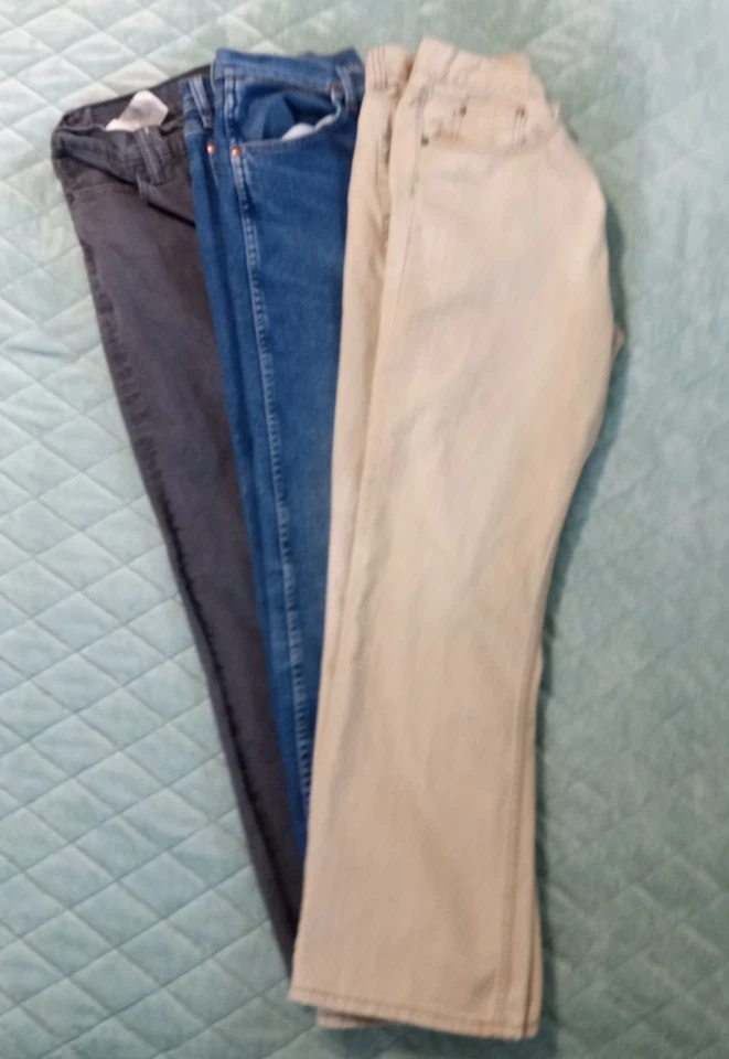 Pantalones de mezclilla para hombre lote de 3 36x32 Levi's 514 Wrangler Flycatcher colores azul asfalto tostado Foto 2 de 4