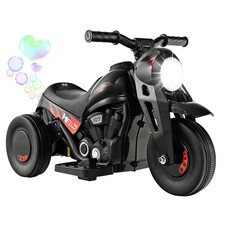 6V Kids Bubble Car Electric Ride on Motorcycle w/Music Button, Headlight Black