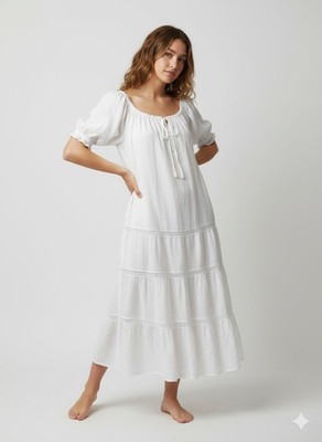 LAUREN RALPH LAUREN TIERED WHITE LINEN CAP SLEEVES MIDI DRESS WOMEN'S 12 | eBay LAUREN RALPH LAUREN TIERED WHITE LINEN CAP SLEEVES MIDI DRESS WOMEN'S 12 | eBay