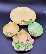 Carlton Ware Primula Leaf Dish Set – Vintage Australian Design – Handpainted Emb