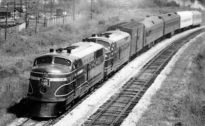 Rock Island EMD TA 1200hp locomotives w passenger train ca 1940 4 x6 Photo